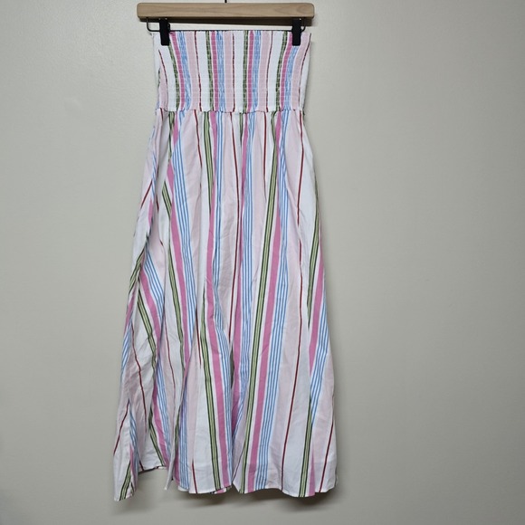 Hill House The‎ Delphine Nap Skirt Rainbow Stripe Sz M Smocked Waist - Picture 3 of 8